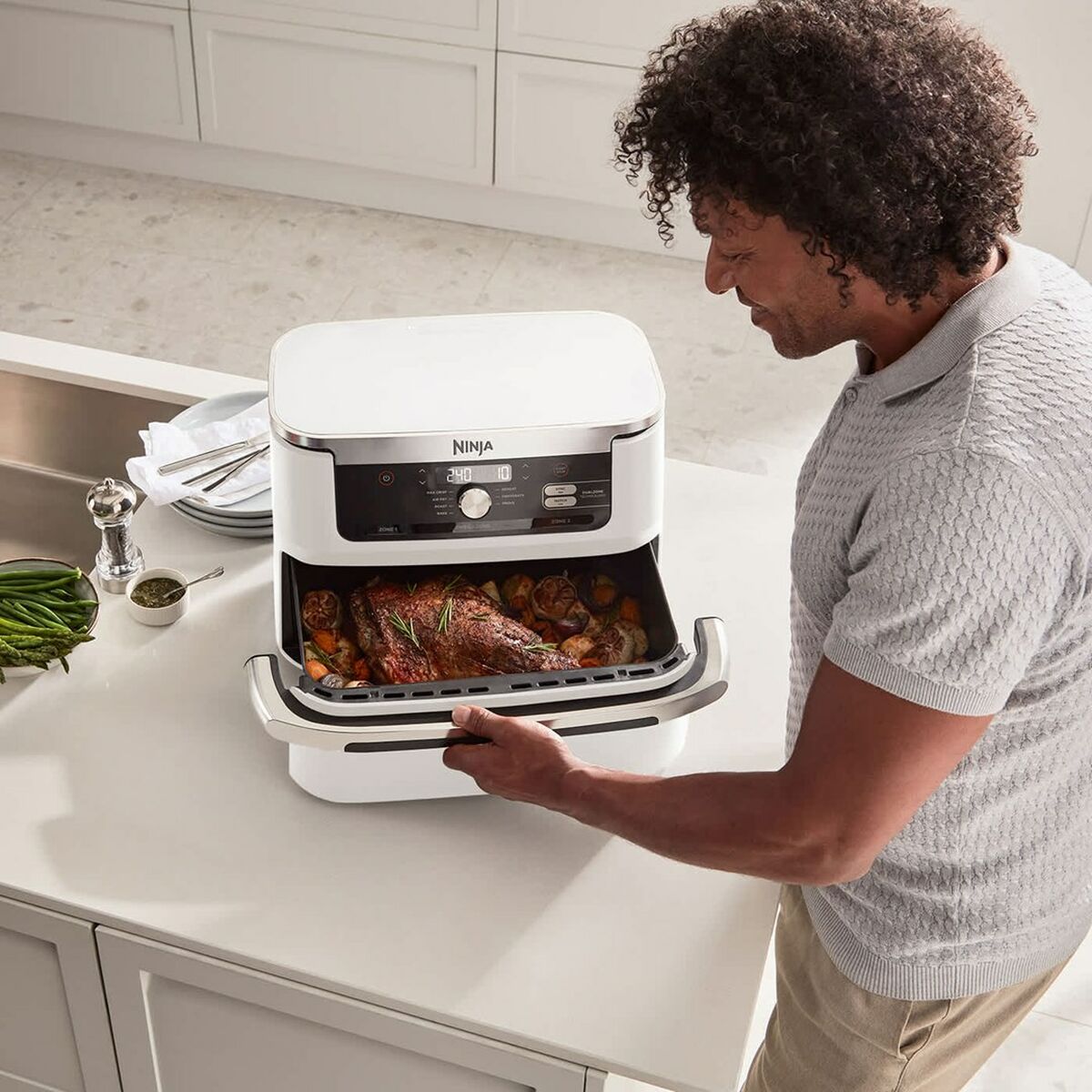 Écran digital Airfryer Ninja AF500EUWH Blanc – Cozy-cook