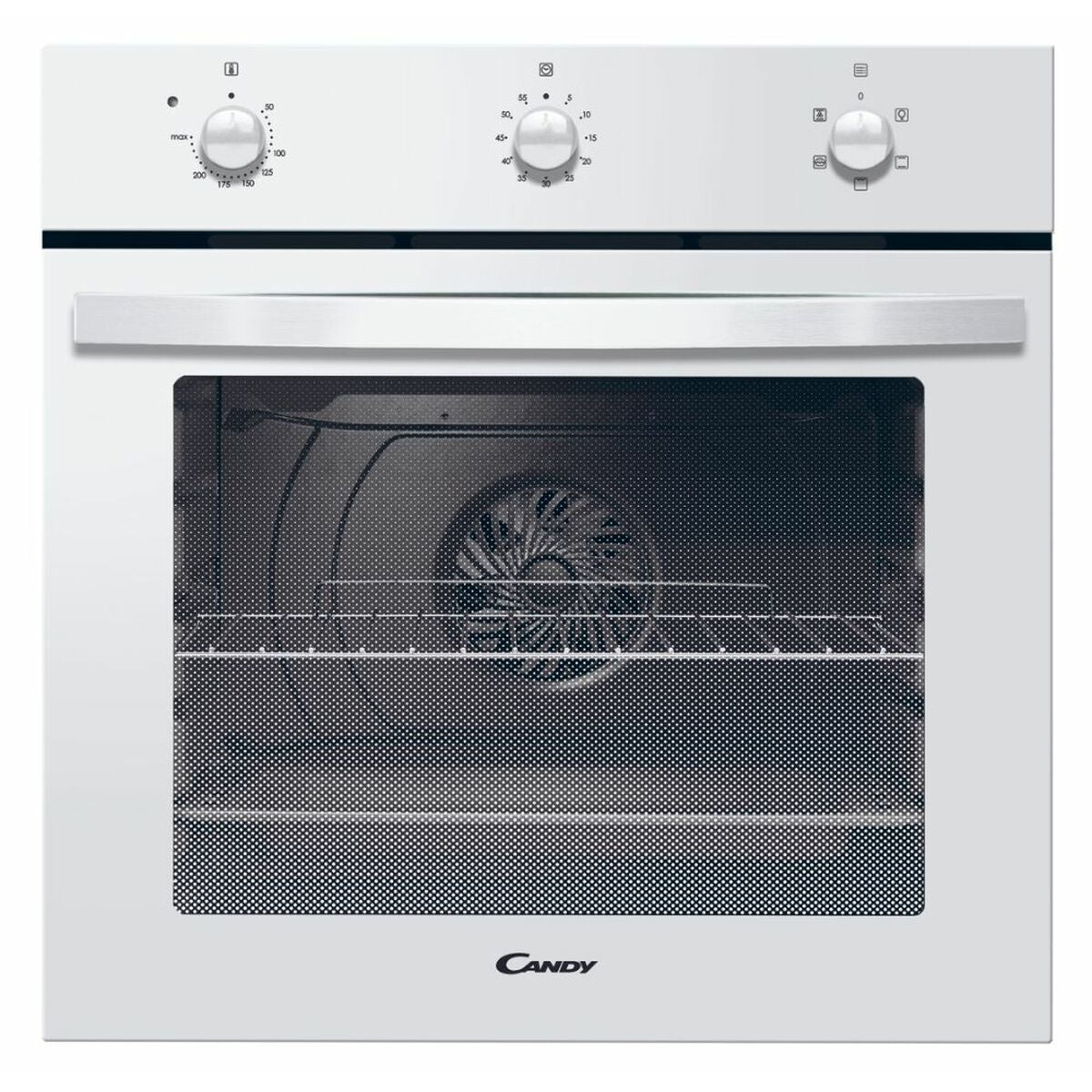 Vue de face du Four Intégré Convection Candy 65 L Blanc – Cozy-cook