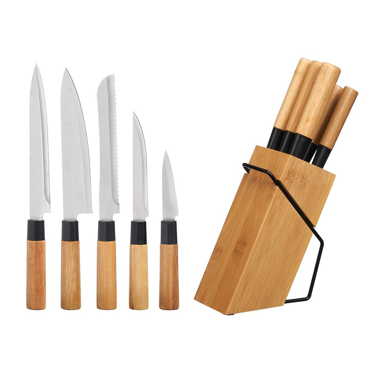 Lames du jeu de couteaux Kinvara avec bloc en bois