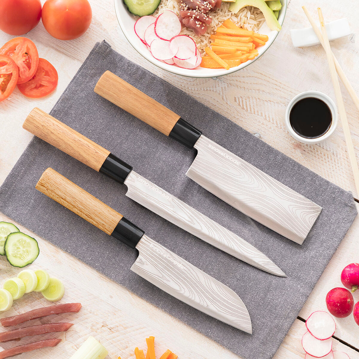 Lot de 3 couteaux Pro Innovagoods en acier inoxydable
