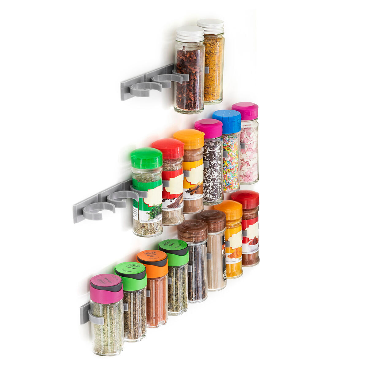 Rangement mural pour pots d’épices