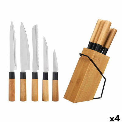 Jeu de couteaux Kinvara avec bloc en bois sur plan de travail