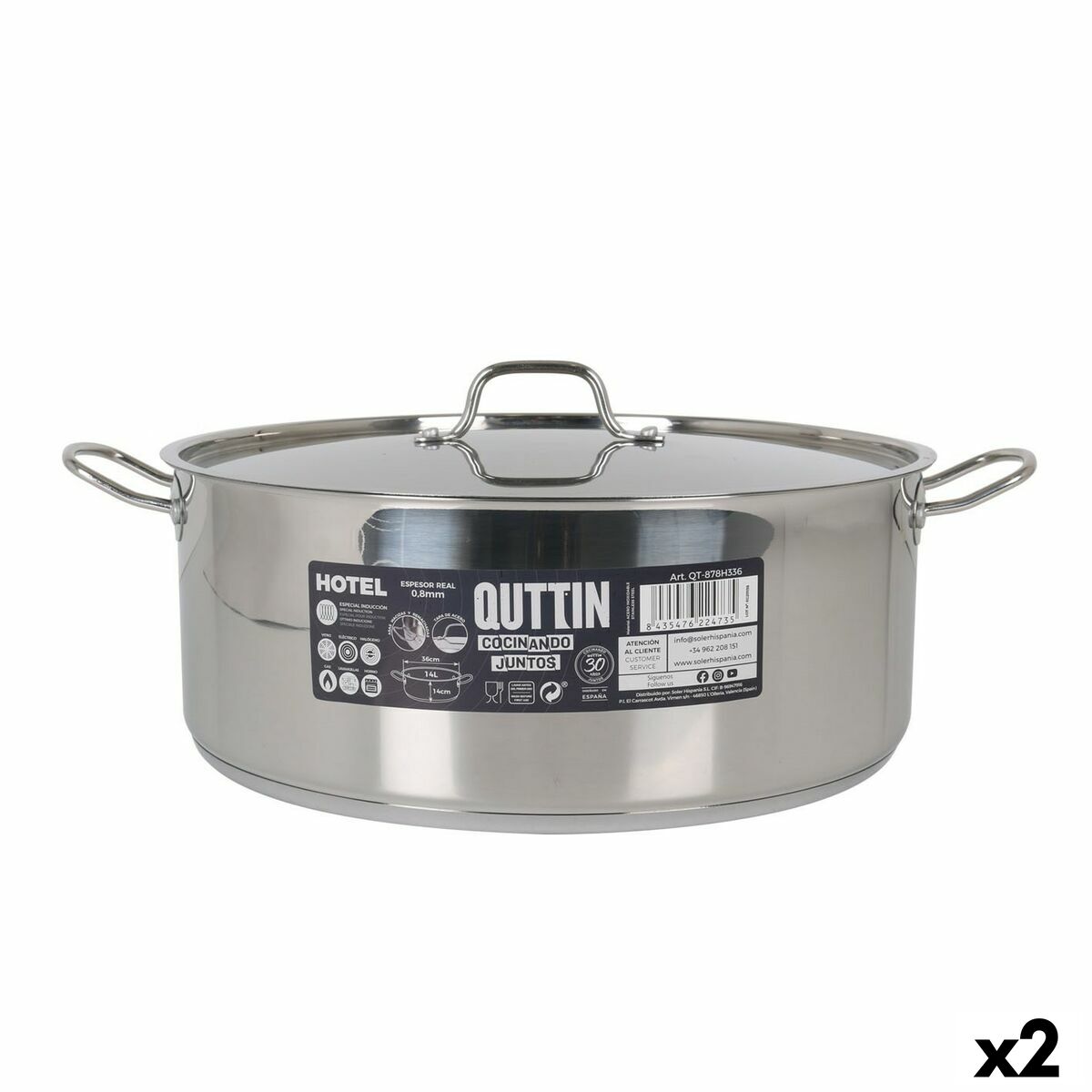 Lot de 2 casserole avec couvercle aluminium en cuisine

