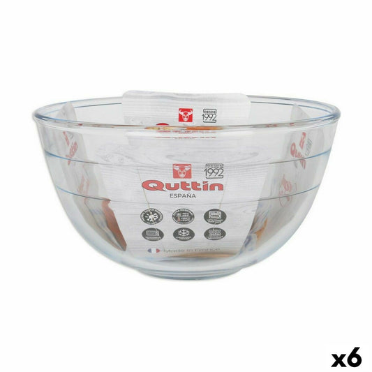 Lot de 6 bols mélangeurs cuisine en verre

