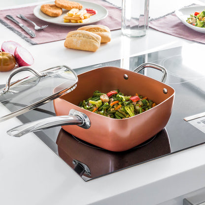 Cuisson dans la Poêle Multifonctions 5 en 1 Cuivre Coppans

