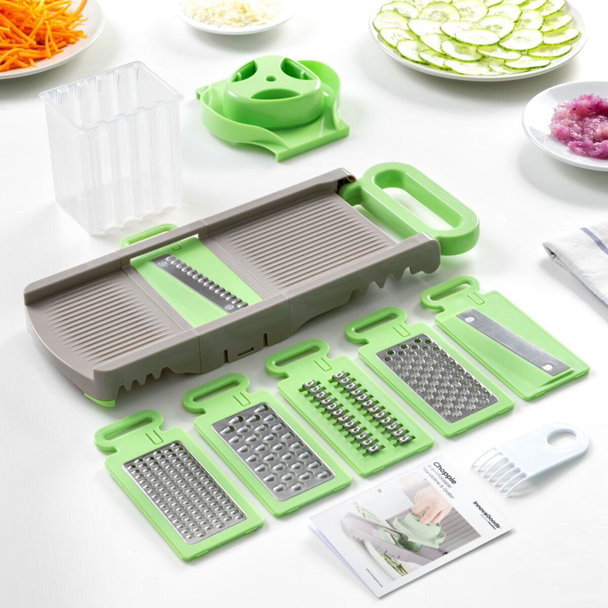 Accessoires de la Mandoline Râpe Pliable 6 en 1 InnovaGoods

