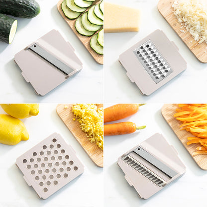 Mandoline 7 en 1 InnovaGoods posée sur plan de travail


