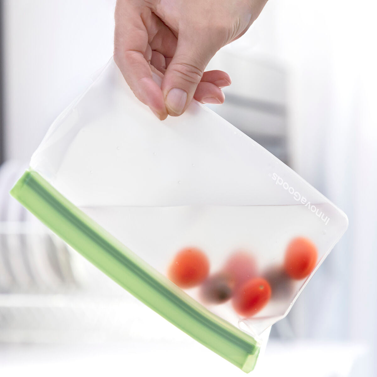 Sacs alimentaires écologiques transparents de différentes tailles

