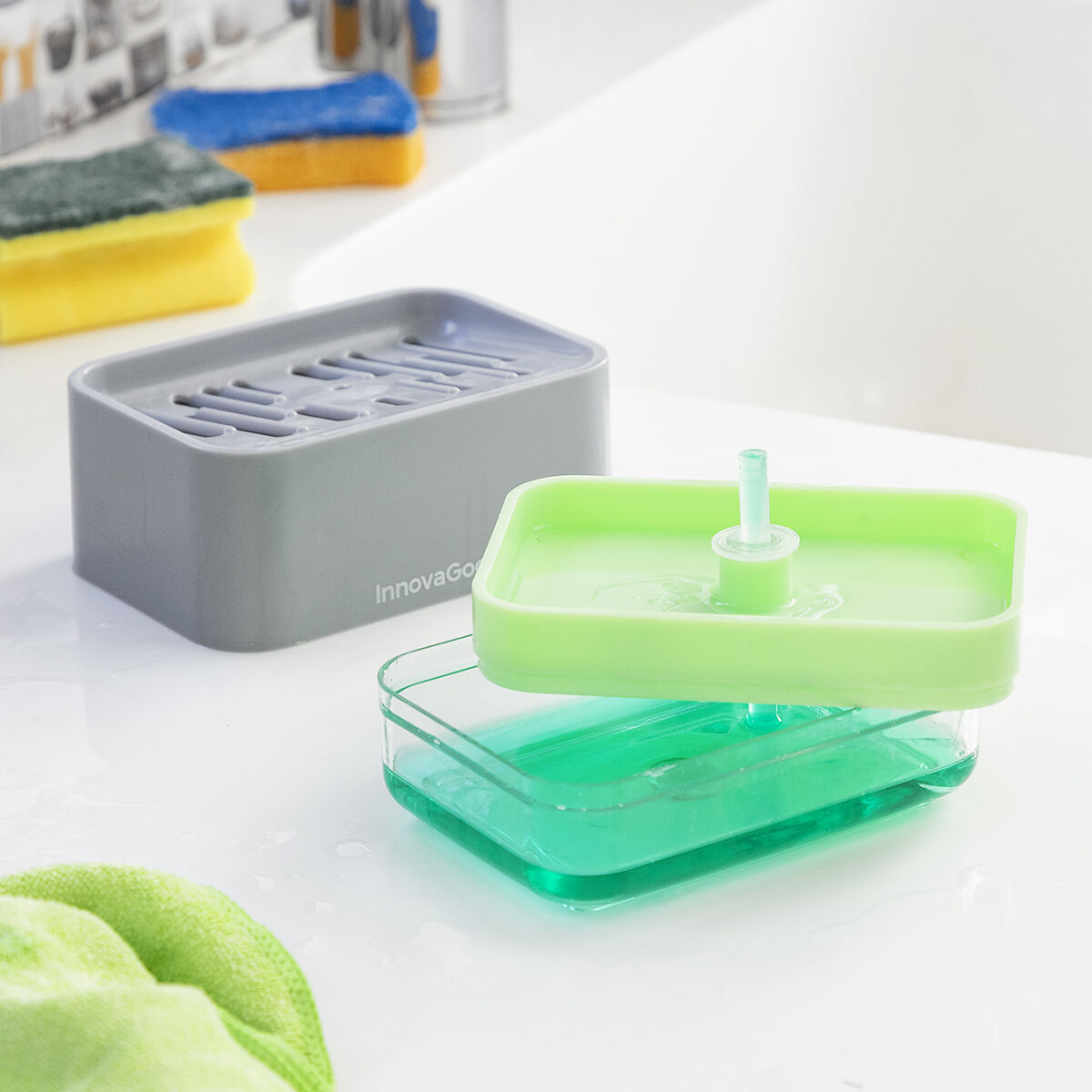 distributeur savon cuisine démontable ✅

