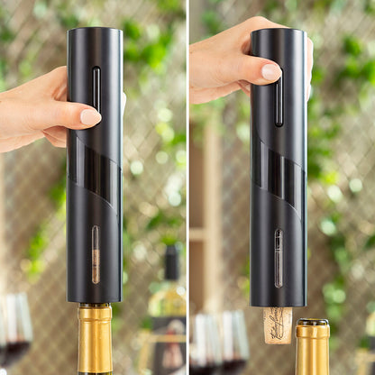 Présentation du tire-bouchon électrique vin set complet sur une table

